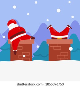 Cute Santa Clause Climb Chimney Design Set