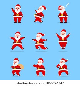 Cute Santa Clause Gesture Design Set