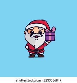 Cute santa clause with gift boxs