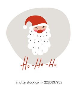 Cute Santa clause with ho ho ho sign.