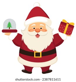 Cute Santa Clause vector flat illustration