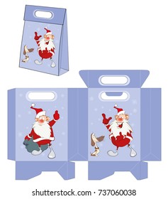 Cute Santa Claus.Vector Handbags Packages Pattern. 