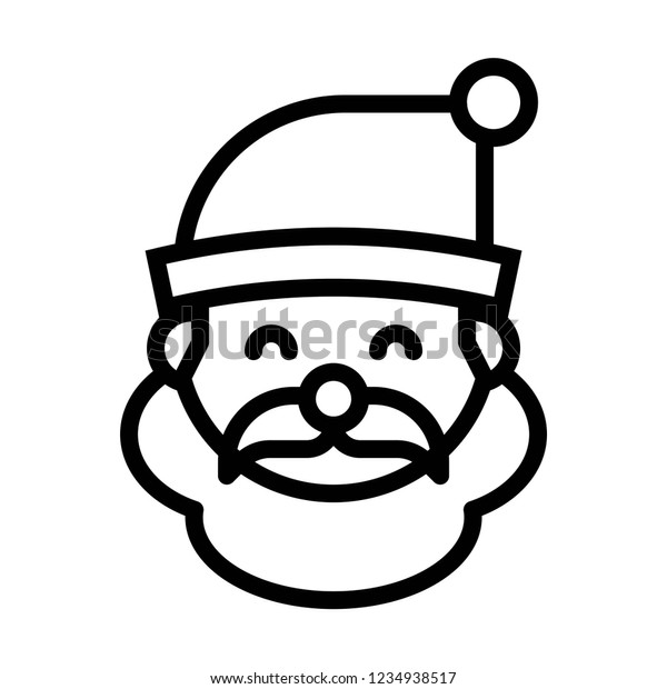 Cute Santa Face Festival Xmas Editable Stock Vector Royalty