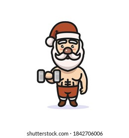 Cute Santa fitness exercise design