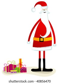 Cute Santa with gifts