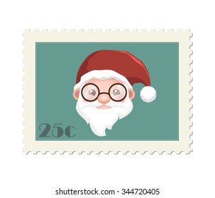 Cute Santa with glasses stamp