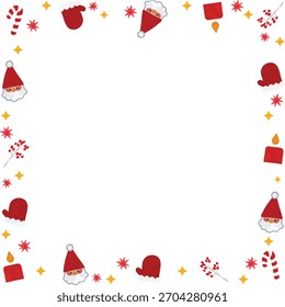 Moldura de elementos de Natal bonito Santa Head