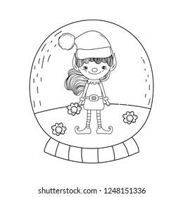 cute santa helper character