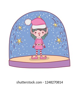 cute santa helper character