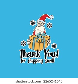 cute santa holding gift great text 