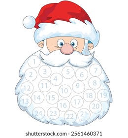 cute santa join the numbers kids worksheet