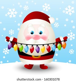 Cute Santa with light bulbs