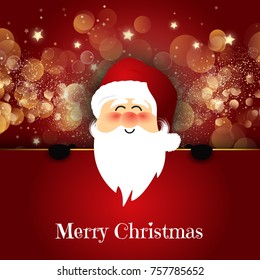 Cute Santa on a bokeh lights background