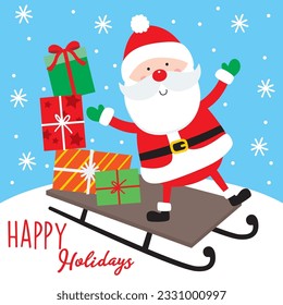 Cute Santa Playing im Schnee