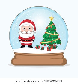 Cute Santa in a snowglobe