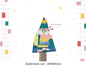 cute santa  star Christmas card