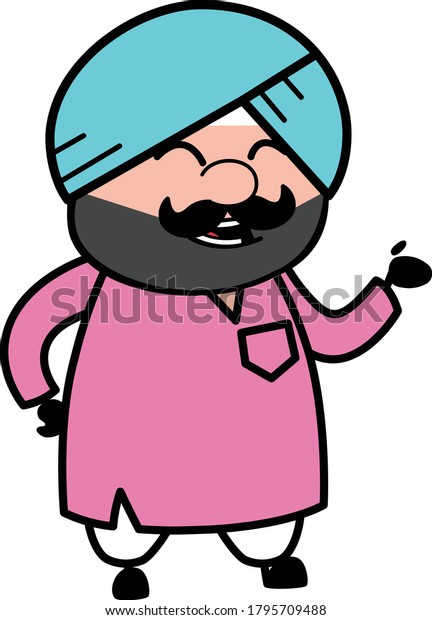 Cute Sardar Cartoon Arguing Character Design Stock Vector (Royalty Free ...