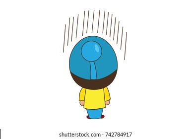 Cute Sardar Character . vector Illustration. isolated on white background.