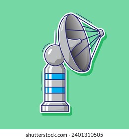 Cute satellite vector illustration cartoon concept. science technology mascot element set