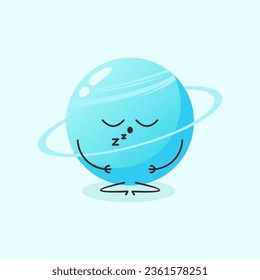 Cute saturn sleep simple isolated vector image