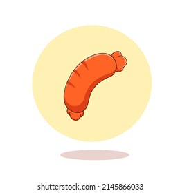 Cute sausage cartoon vector illustration.fast food illustration