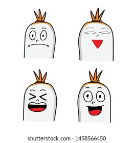 Cute sausage character cartoon emotion