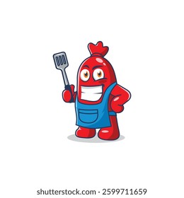Cute sausage character mascot illustration