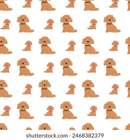 Cute Sausage Dogs Seamless Vector Pattern Design 