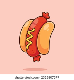 cute sausage hotdog isolated vector design illustration