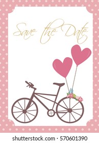 Cute Save the date card or wedding invitation card. Vector illustration