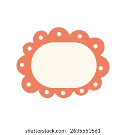 Cute Scalloped Oval Frame Illustration