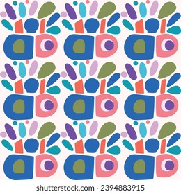 Cute scandi kids monster graphic design doodle seamless vector pattern. Colorful creature in bright happy playful endless wallpaper. Minimalist gender neutral art illustration.