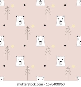 Cute Scandinavian animal seamless pattern design. Can use for print, template, fabric, presentation, textile, banner, poster