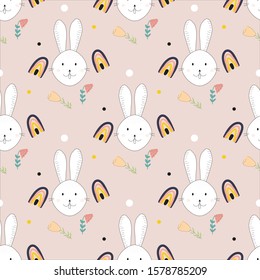 Cute Scandinavian animal seamless pattern design. Can use for print, template, fabric, presentation, textile, banner, poster