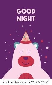 Cute Scandinavian Bear Poster for Kids Room Wall Decoration. Scandinavian Cute Animals Printable Kids Poster