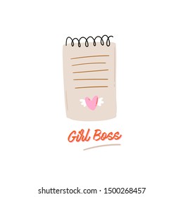 Cute scandinavian characters set including trendy quotes and cool decorative hand drawn elements. Cartoon doodle style illustration for patches, stickers, T-shirt, nursery, kids design. Vector.
