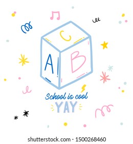 Cute scandinavian characters set including trendy quotes and cool decorative hand drawn elements. Cartoon doodle style illustration for patches, stickers, T-shirt, nursery, kids design. Vector.