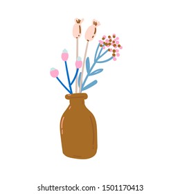 Cute scandinavian characters set including trendy quotes and cool decorative hand drawn elements. Cartoon doodle style illustration for patches, stickers, T-shirt, nursery, kids design. Vector.