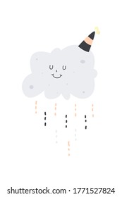 Cute scandinavian cloud cartoon vector