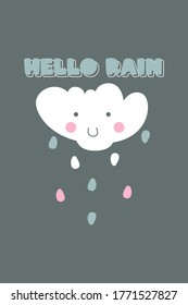 Cute scandinavian cloud cartoon vector