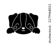 Cute Scandinavian dog head. Animal face for kids t-shirts, wear, nursery decoration, greeting cards, invitations, poster, house interior. Vector stock illustration
