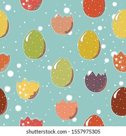 Cute Scandinavian Egg Terracotta Pattern in modern colours. Modern abstract art for prints.  Nordic Design. Vector Illustration