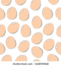 Cute Scandinavian Egg Terracotta Pattern in modern colours. Modern abstract art for prints.  Nordic Design. 