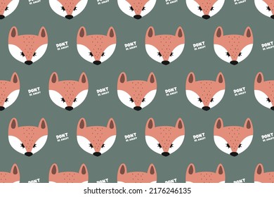 Cute Scandinavian Fox Seamless Pattern Background Illustration Vector. Fox Seamless Pattern Background