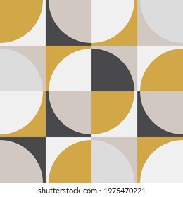 Cute Scandinavian geometric seamless pattern with circles in neutral colors