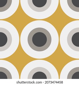 Cute Scandinavian geometric seamless pattern with circles in neutral colors