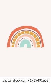Vector de arco iris escandinavo. Cartel y afiche del arcoiris escandinavo impreso