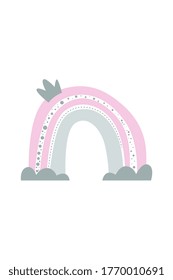 Cute scandinavian rainbow vector. Printable scandinavian rainbow banner and poster