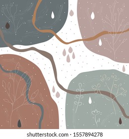 Cute Scandinavian Terracotta Pattern in modern colours. Modern abstract art for prints.  Nordic Design. Vector Illustration