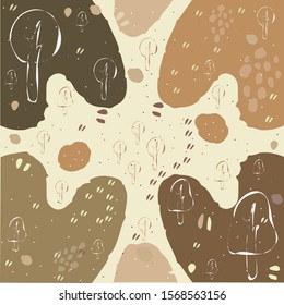 Cute Scandinavian Terracotta Pattern in modern colours.  Modern abstract art for prints.  Nordic Design